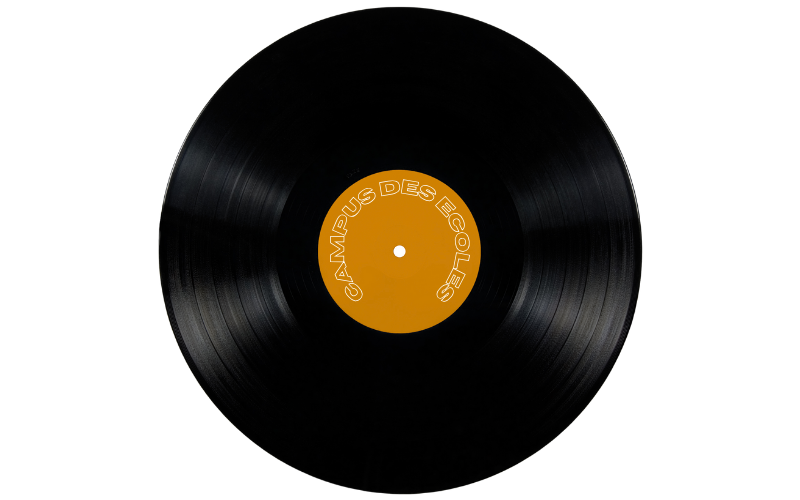 Album ouvert avec vinyle