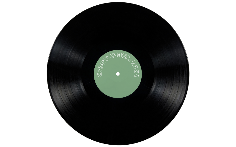 Album ouvert avec vinyle