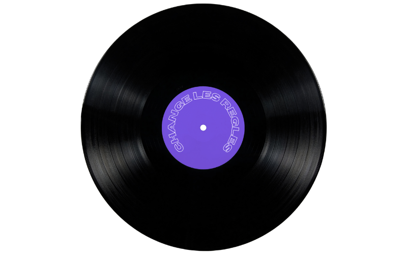 Album ouvert avec vinyle