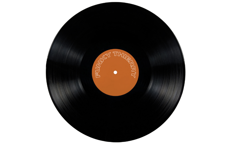 Album ouvert avec vinyle