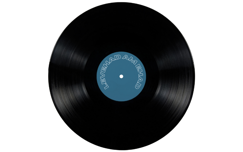 Album ouvert avec vinyle