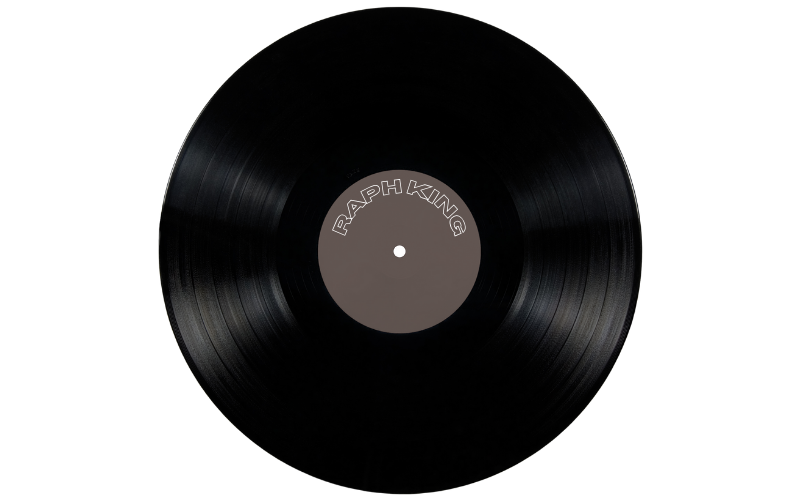 Album ouvert avec vinyle