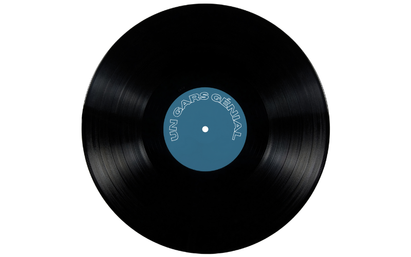 Album ouvert avec vinyle